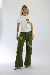 Boheme Cargo Hose grün long "Create Your Own" Handmade Einzelstück | Customize Your Style | Grün | Fair & Nachhaltig