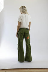 Boheme Cargo Hose grün long "Create Your Own" Handmade Einzelstück | Customize Your Style | Grün | Fair & Nachhaltig