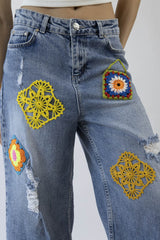 Boheme Jeans „Ava 1“ Handmade Unikat | Customized Denim | Fair & Nachhaltig | Wide-Leg Fit