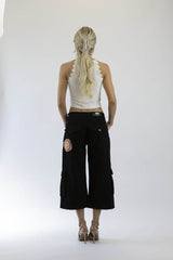 Boheme Cargo ¾ Pant „Black“ Handmade Einzelstück | Customize Your Look | Fair & Nachhaltig