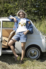 Boheme Jeansjacke 1 "Create Your Style" – Handmade Einzelstück | Häkelpatch | Customize Your Look | Fair & Nachhaltig