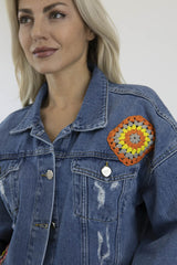 Boheme Jeansjacke 1 "Create Your Style" – Handmade Einzelstück | Häkelpatch | Customize Your Look | Fair & Nachhaltig