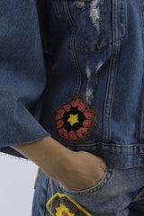 Boheme Jeansjacke 1 "Create Your Style" – Handmade Einzelstück | Häkelpatch | Customize Your Look | Fair & Nachhaltig