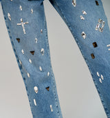 Margarete Jeans Loos Fit Jeans im royalenLook mit echten Swarovski Elements