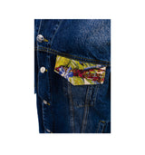 Limitierte Jeansjacke im lässigen oversize Style mit hochwertiger floraler Jacquardmusterung