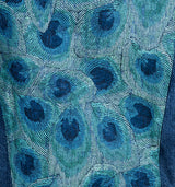 Einzigartige Oversize Jeansjacke mit hochwertiger Jacquardmusterung im Pfauen-Design