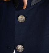 Uniform Look Sweat Blazer 1076 in Navy mit Fake Leather Details