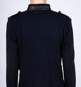 Uniform Look Sweat Blazer 1076 in Navy mit Fake Leather Details