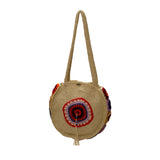 Bohem Basttasche 4 „Circle Art“ – Rundes Unikat in 100 % Handarbeit