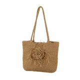 Boheme Basttasche "Flower" – Handmade Einzelstück | Häkeldetail | Sommer Tasche | Nachhaltig & Fair