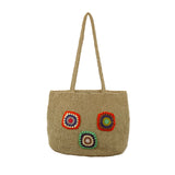 Bohem Basttasche 2 „Fusion“ – Handgefertigtes Unikat mit Häkel-Applikationen