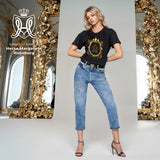 Shirt HMHL 2- KT-224 gold – Exklusives Design mit königlichem Barock Goldmotiv