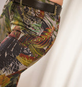 Dschungel Blätter als Print in grün-schwarz-Tönen