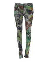 Skinny Fit Hose mit Print im grünen Dschungel-Design Diana 102