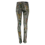 Slim Fit Mid Waist Hose mit floralem Design Helena 101