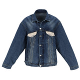 Lässige oversize Jeansjacke besonderer Jacquardmusterung in barocker 3D Optik