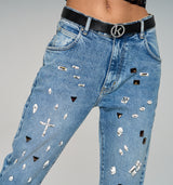 Margarete Loos Fit Jeans im Glam Rock Look mit echten Swarovski Elements