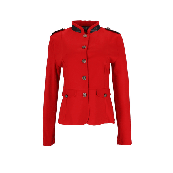 Uniform Look Sweat Blazer in Rot mit Fake Leather Details
