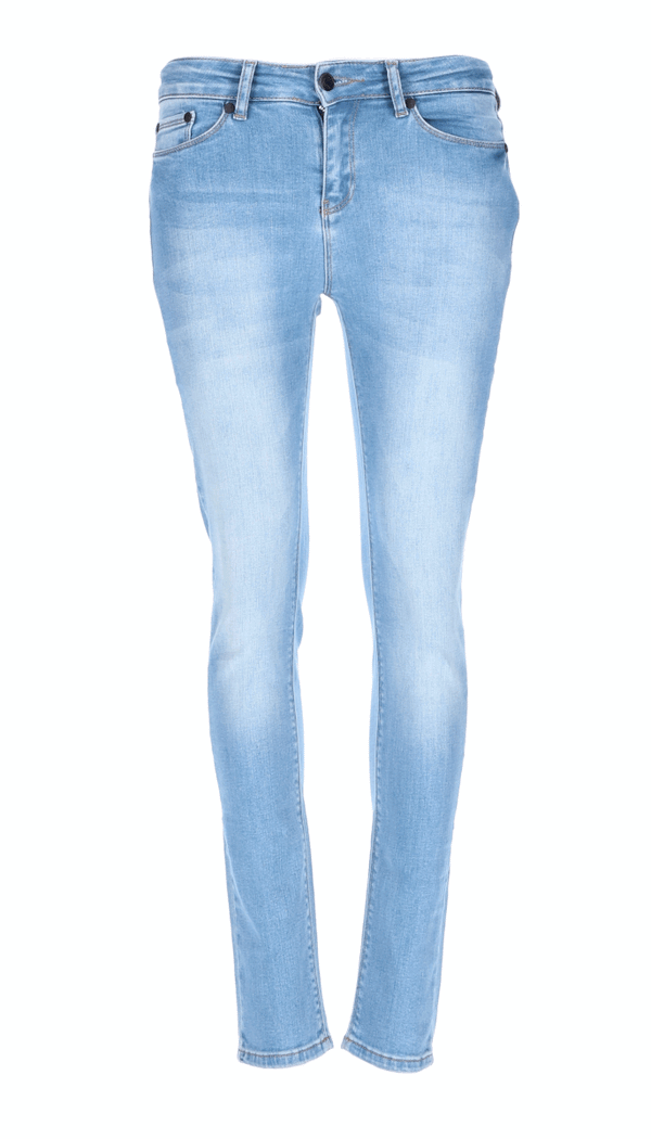 Skinny Stretch Jeans Mid-Waist Hellblau